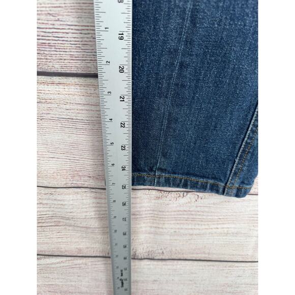 Pilcro Anthropologie Straight Leg Selvedge Mid Seam Jeans Women's 26 Blue - Picture 12 of 14